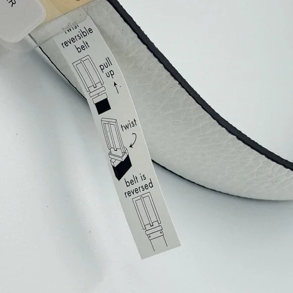 Michael Kors Belt Twist Reversible Leather MK Logo Buckle White‎ Khaki XL - Picture 6 of 6